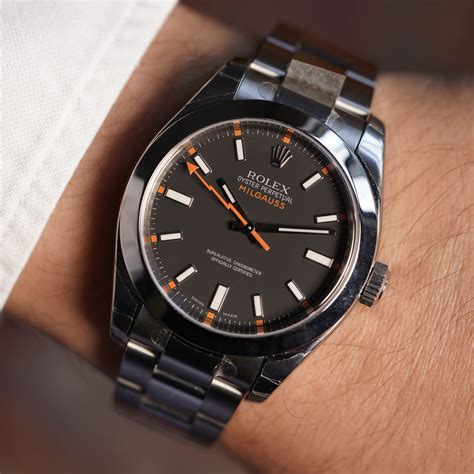 rolex milgauss black band|rolex milgauss black review.